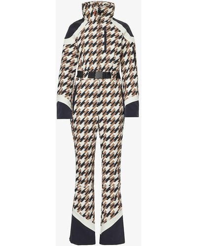 Perfect Moment Allos Houndstooth-checked Ski Suit - White