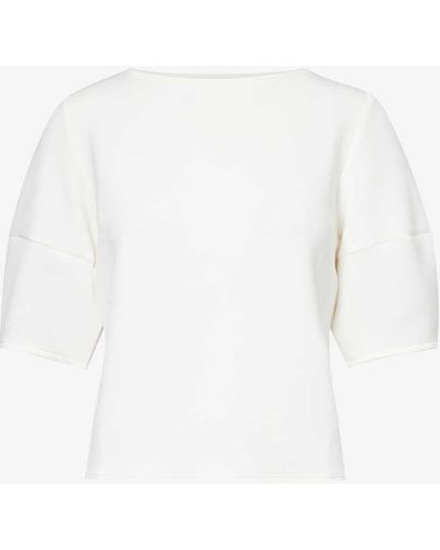 Spanx Airessentials Round-neck Relaxed-fit Stretch-woven T-shirt - White