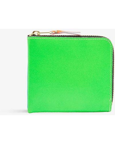 Comme des Garçons Super Fluo Half-zip Leather Wallet - Green