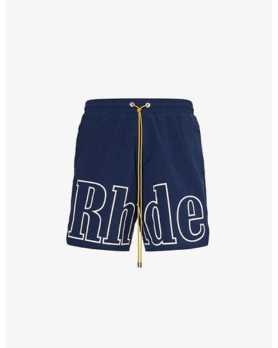Rhude Track Brand-logo Shell Shorts - Blue