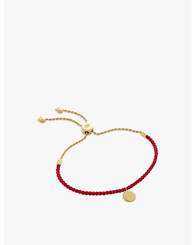 Monica Vinader Linear Friendship 18ct Yellow Gold-plated Vermeil Sterling Silver Bracelet - White