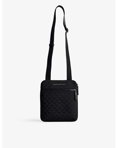 Emporio Armani Flat Woven Cross-body Bag - Black