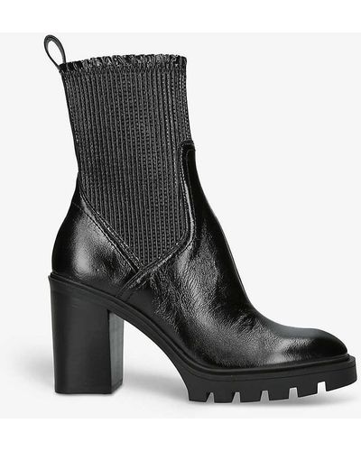 Dolce Vita Marni H2o Crinkled Patent-leather Heeled Ankle Boots - Black