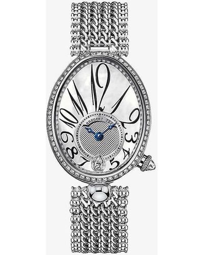 Breguet 8918bb/58/j20/d000 Queen Of Naples 18ct White-gold, Diamond And Mother-of-pearl Automatic Watch