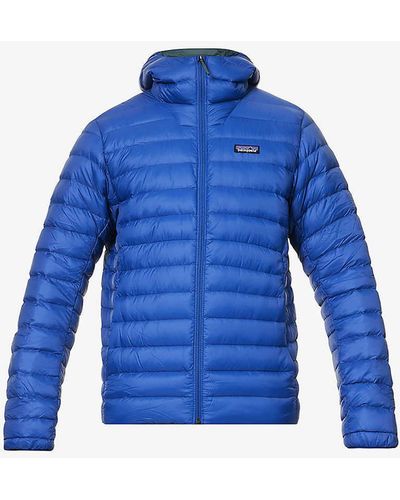 Patagonia Funnel-neck Padded Recycled Nylon-down Jacket - Blue