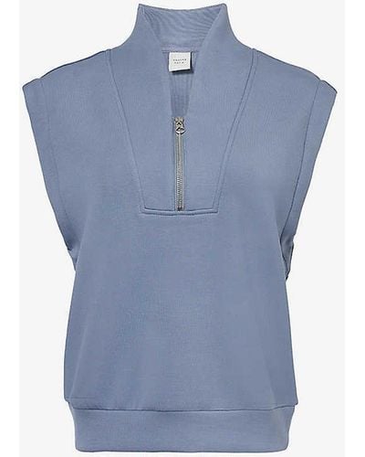Varley Loretta Half-zip Stretch-jersey Top - Blue