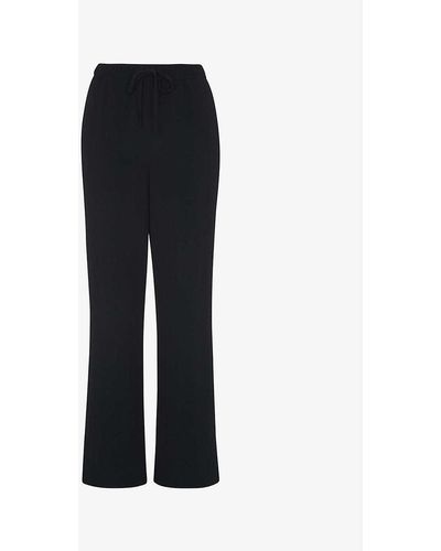Whistles Luna Textured Stretch-woven Trousers - Black