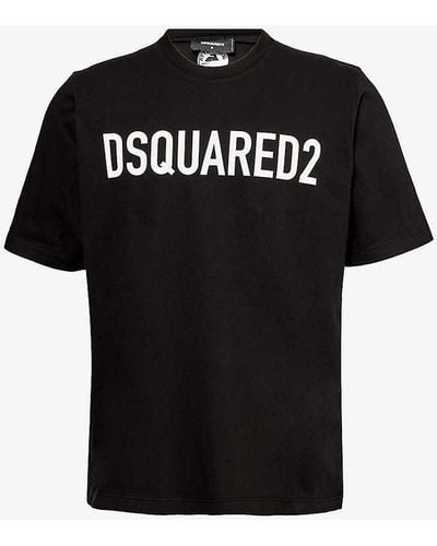 DSquared² Logo-print Relaxed-fit Cotton-jersey T-shirt Xx - Black
