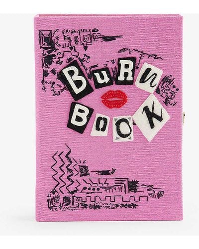 Olympia Le-Tan Burn Book Cotton, Wool And Silk-blend Clutch Bag - Pink