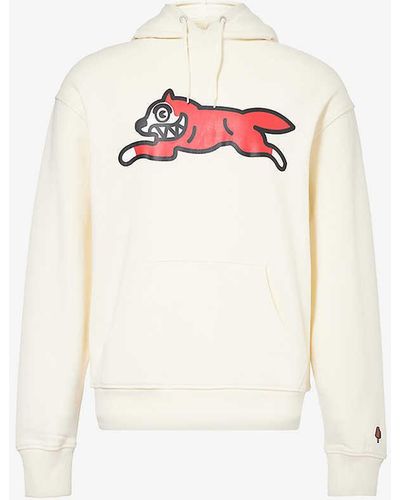 ICECREAM Running Dog Brand-print Cotton-jersey Hoody - White
