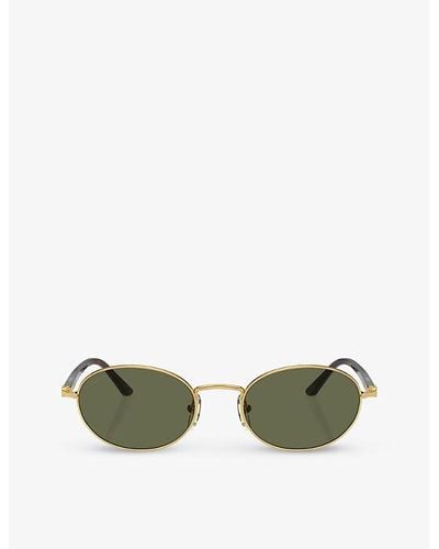 Persol Po1018s Ida Round-frame Metal Sunglasses - Green