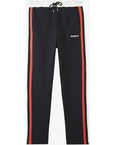 The Kooples Logo-embroidered Side-stripe Cotton-jersey jogging Bottoms - Multicolour