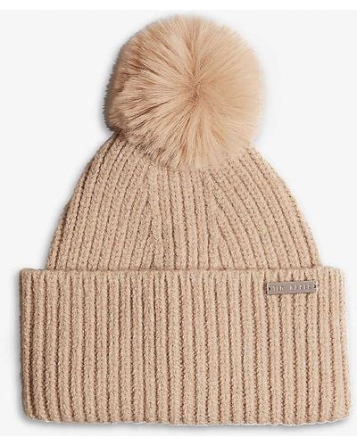 Ted Baker Emilyys Pom Pom-embellished Knitted Hat - Natural
