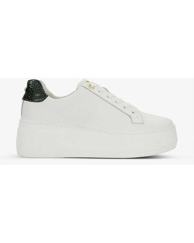 Dune Episode Leather Flatform Low-top Trainers - White