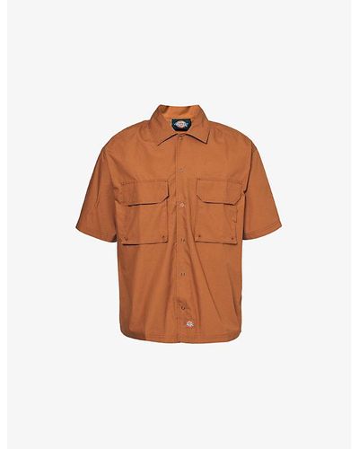 Dickies Fishersville Brand-patch Cotton Shirt - Brown