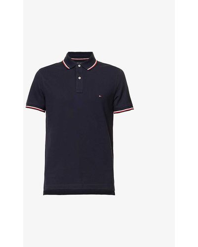 Tommy Hilfiger Core Logo-embroidered Cotton Polo Shirt - Blue