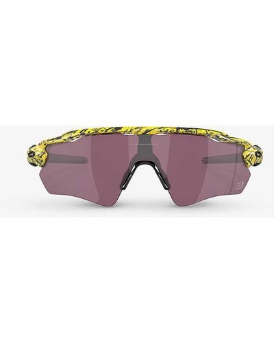 Oakley Oo9208 Radar Ev Path Shield-frame Acetate Sunglasses - Purple