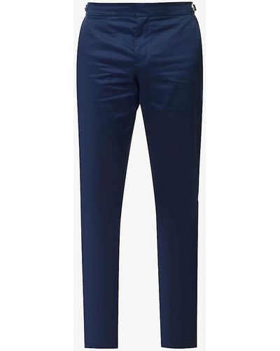 Orlebar Brown Griffon Tailored-fit Cotton-blend Trousers - Blue