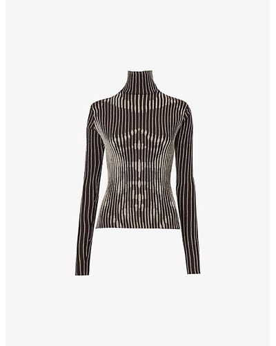 Jean Paul Gaultier Trompe L'oeil Slim-fit Wool Knitted Top - Black