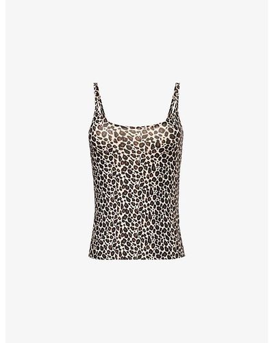 Chantelle Soft Stretch Leopard-print Stretch-woven Top - Brown