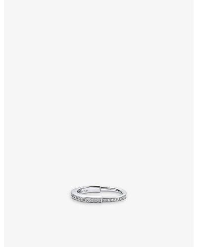 Tiffany & Co. Tiffany Lock 18ct White-gold And 0.35ct Round-brilliant Diamond Ring
