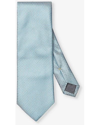 Eton Patterned Silk Tie - Blue