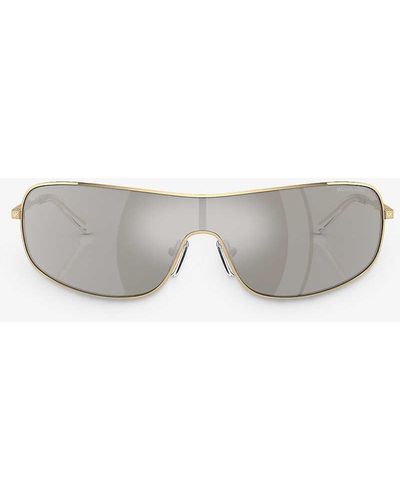 Michael Kors Mk1139 Aix Rectangle-frame Metal Sunglasses - Grey
