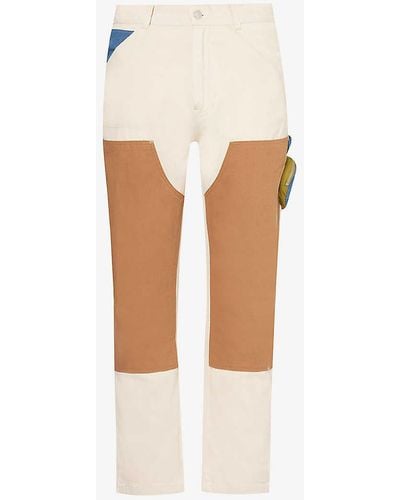 Market Workstation Painter Five-pocket Regular-fit Straight-leg Cotton Trousers - White
