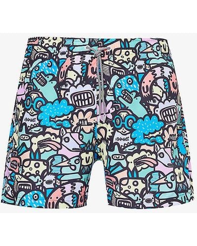 Boardies Monsters Recycled-polyester Swim Shorts - Blue