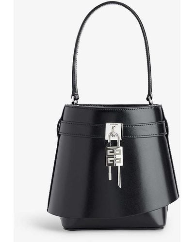 Givenchy Shark Lock Leather Cross-body Bag - Black