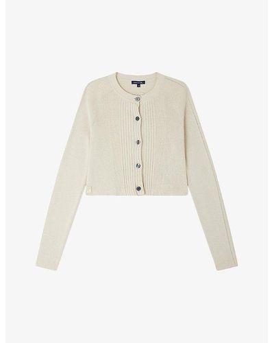 Soeur Adonis Long-sleeve Button-up Organic-cotton And Linen-blend Cardigan - White