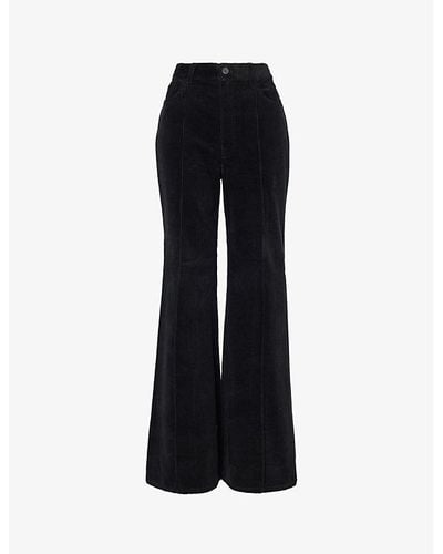 Polo Ralph Lauren Mid-rise Flared-leg Cotton Trousers - Black