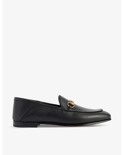 Gucci Brixton Round-toe Leather Loafers - Black