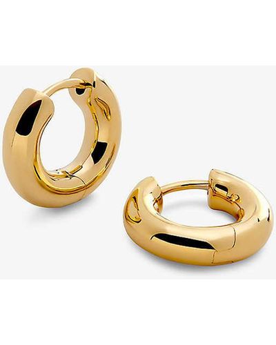 Monica Vinader Essential Click 18ct Gold Vermeil Sterling-silver huggie Earrings - Metallic