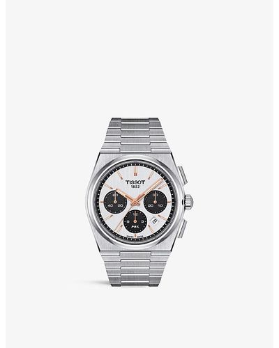 Tissot T1374271101100 Prx Chrono Stainless-steel Automatic Watch - Metallic