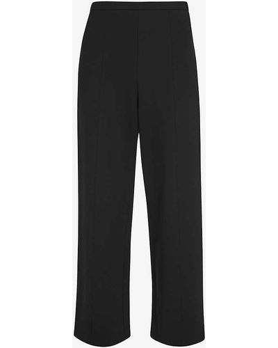 Whistles Camilla Wide-leg High-rise Stretch-woven Trousers - Black