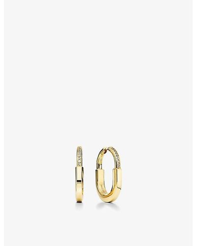 Tiffany & Co. Lock 18ct Yellow-gold And 0.19ct Diamond Earrings - Metallic