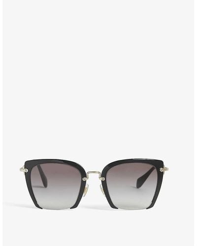 Miu Miu Mu52rs Rasoir Square-frame Sunglasses - Grey