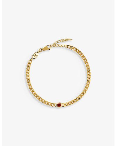 Missoma January Birthstone Recycled 18ct Yellow -plated Vermeil Sterling-silver And Garnet Bracelet - Metallic