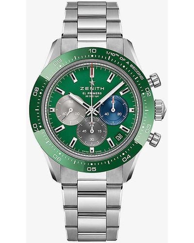 Zenith Unisex 03.3119.3600/56.m3100 Chronomaster Sport Stainless-steel Automatic Watch - Green