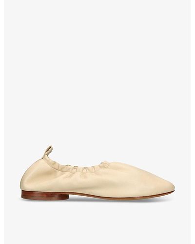 MANSUR GAVRIEL Made In Portugal Leather Glove Ruched Ballerina Flats