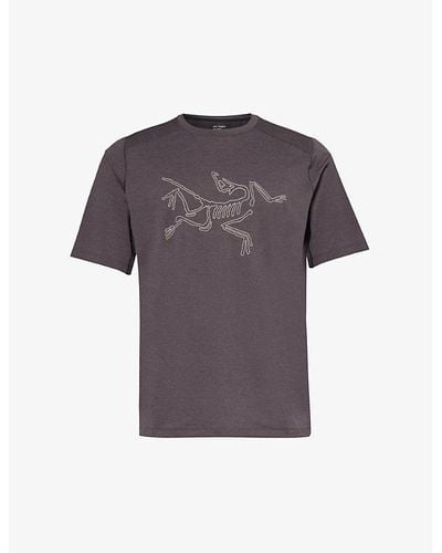 Arc'teryx Cormac Brand-print Regular-fit Woven T-shirt - Purple