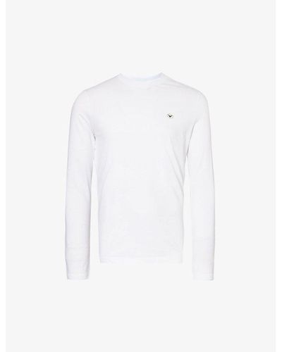 Emporio Armani Brand-patch Long-sleeved Cotton-jersey T-shirt X - White
