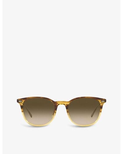 Oliver Peoples X Brunello Cucinelli Ov5482s Gerardo Square-frame Acetate And Metal Sunglasses - Brown
