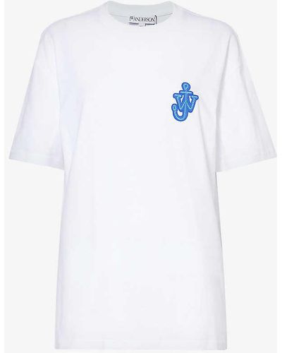 JW Anderson Anchor Logo-appliqué Cotton-jersey T-shirt X - White