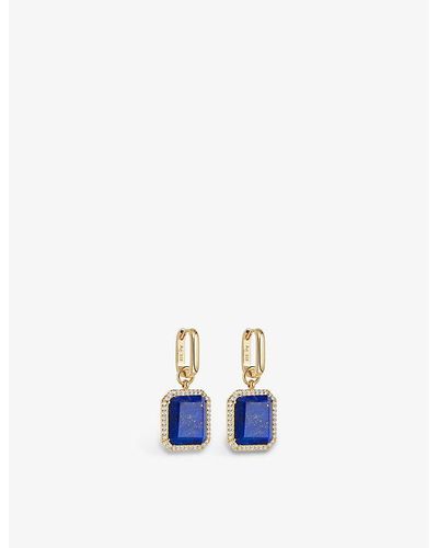 Astley Clarke Ottima 18ct Yellow Gold-plated Vermeil Sterling Silver, Lapis Lazuli And White Sapphire Drop Earrings - Blue