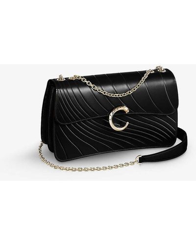 Cartier Panthère De Chain Leather Small Cross-body Bag - Black