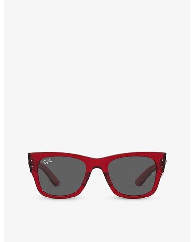 Ray-Ban Rb0840s Mega Wayfarer Square-frame Acetate Sunglasses - Red