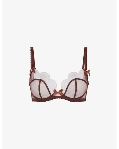 Agent Provocateur Lorna Scalloped Tulle Underwired Bra - Pink