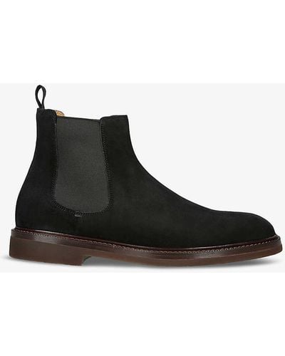 Brunello Cucinelli Chunky-sole Pull-tab Suede Chelsea Boots - Black